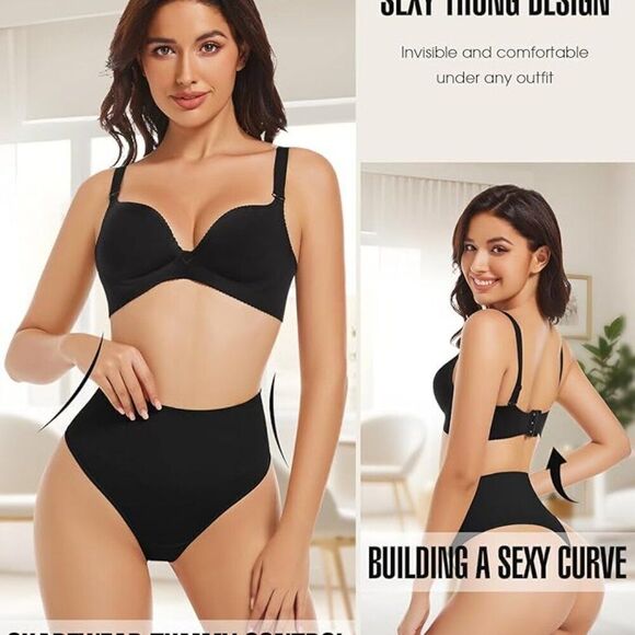 SET OF 2 Thong Shapewear Tummy Control Women Seamless Underwear Panties SZ 2XL - Picture 2 of 6